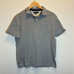 TAHARI Gray Polo Shirt Short Sleeve L